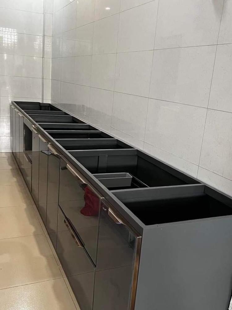 Tủ bếp inox 304 cánh kính C07